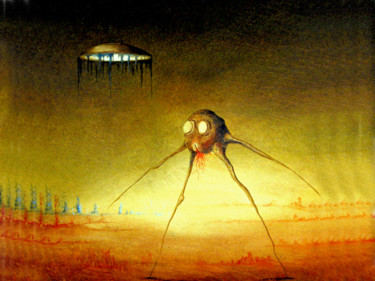 Painting titled "surveyor" by Daniel Venjean, Original Artwork, Oil