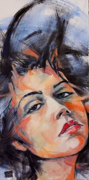 Painting titled "Carmen" by Daniela Baldo, Original Artwork, Acrylic Mounted on Wood Stretcher frame