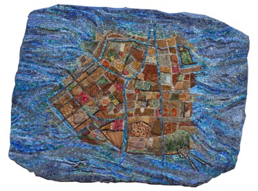 Escultura intitulada "LA ZATTERA DI TEODO…" por Daniela Caravita, Obras de arte originais, Mosaico Montado em Alumínio