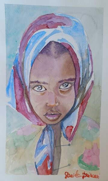 Malerei mit dem Titel "Ho paura" von Daniela Devincenzi, Original-Kunstwerk, Aquarell