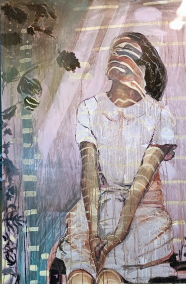 Schilderij getiteld "Bambina in penombra" door Daniela Devincenzi, Origineel Kunstwerk, Acryl