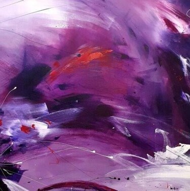 Painting titled "Astratto Viola" by Daniela Issoglio, Original Artwork, Acrylic