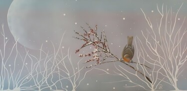 「Fresco respiro」というタイトルの絵画 Daniela La Rovereによって, オリジナルのアートワーク, アクリル ウッドストレッチャーフレームにマウント