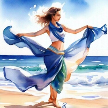 Pintura intitulada "Danzando" por Daniela La Rovere, Obras de arte originais, Aquarela