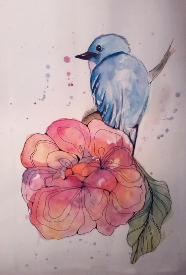 Pintura titulada "Bird" por Daniela Mejia, Obra de arte original