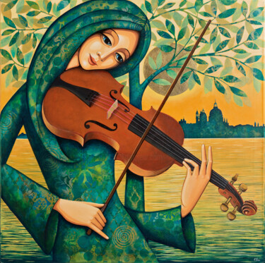 "Violino Veneziano" başlıklı Tablo Daniela Prezioso Einwaller tarafından, Orijinal sanat, Akrilik