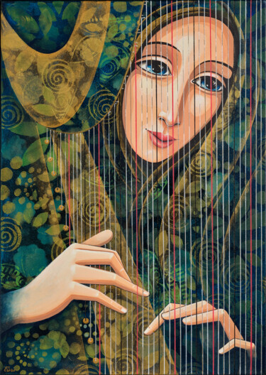 Painting titled "Le corde dell'anima" by Daniela Prezioso Einwaller, Original Artwork, Acrylic