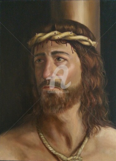 Peinture intitulée "Cristo alla colonna" par Daniela Protopapa, Œuvre d'art originale, Huile