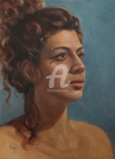 Картина под названием "Ritratto di ragazza…" - Daniela Protopapa, Подлинное произведение искусства, Масло