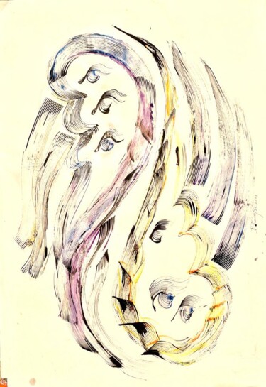Disegno intitolato "inside vision" da Daniela Trandafir, Opera d'arte originale, Inchiostro