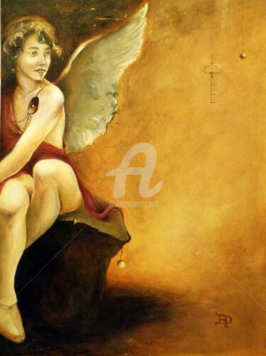 Pittura intitolato "Gardian engel" da Daniela Musli, Opera d'arte originale, Olio