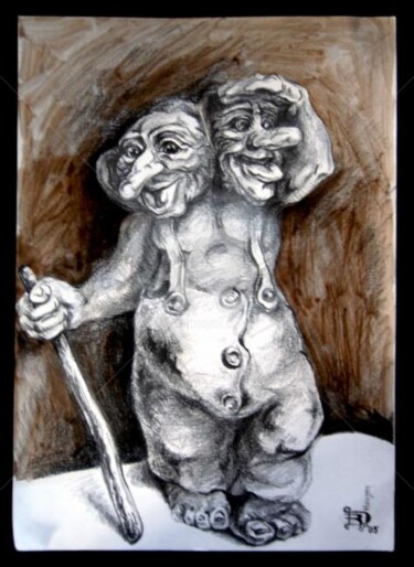 Dessin intitulée "Troll" par Daniela Musli, Œuvre d'art originale