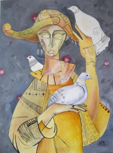 Painting titled "The peace maker" by Daniela Musli, Original Artwork