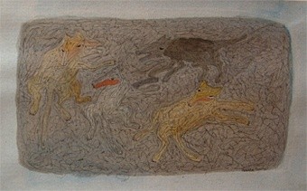 Pintura titulada "Perro rayados" por Daniela Cuellar, Obra de arte original