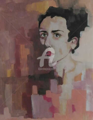 Pittura intitolato "autoritratto" da Daniela Di Costanzo, Opera d'arte originale, Acrilico