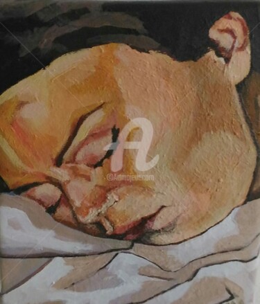 Pittura intitolato "Ritratto (mentre do…" da Daniela Di Costanzo, Opera d'arte originale, Acrilico