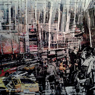 Collages titulada ""Contemporaneità" por Daniela Foschi, Obra de arte original, Acrílico Montado en Bastidor de camilla de m…