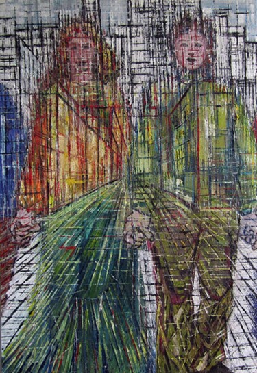 Pittura intitolato "Insieme-Rinascita d…" da Daniela Foschi, Opera d'arte originale, Olio Montato su Telaio per barella in l…
