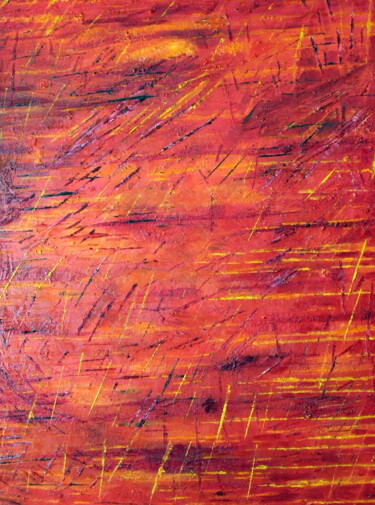 Pittura intitolato "Rosso ascendente" da Daniela Foschi, Opera d'arte originale, Olio Montato su Telaio per barella in legno