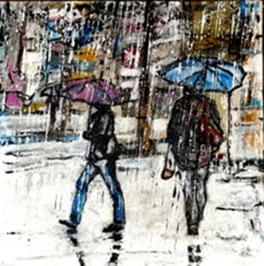 Pittura intitolato "Sotto la pioggia" da Daniela Foschi, Opera d'arte originale, Acrilico