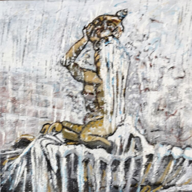 Картина под названием "Fontana Barberini" - Daniela Foschi, Подлинное произведение искусства, Акрил Установлен на Деревянная…