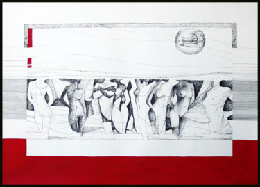 Drawing titled "The night dance" by Daniela Huhurez, Original Artwork, Other