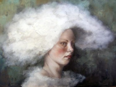 Pintura titulada "Zena v oblacich" por Daniela Jandova, Obra de arte original