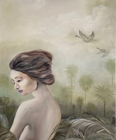 Malarstwo zatytułowany „Venus” autorstwa Daniela Nocito, Oryginalna praca, Olej Zamontowany na Drewniana rama noszy