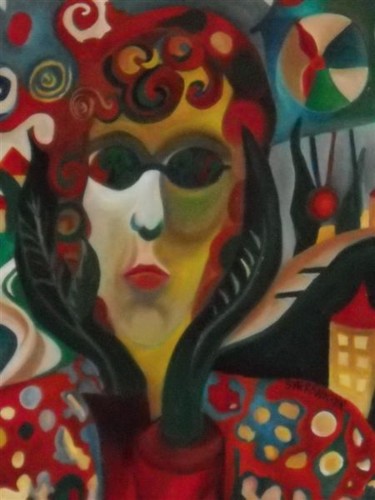 Painting titled "The Treehugger" by Daniela Safrankova, Original Artwork, Oil