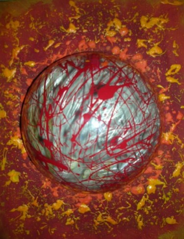 Painting titled "Atomo di lava" by Daniela Viglioglia, Original Artwork