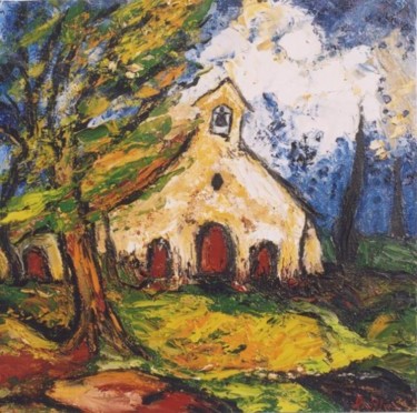 Painting titled "La chapelle St Deni…" by Kévin Blot, Original Artwork, Oil