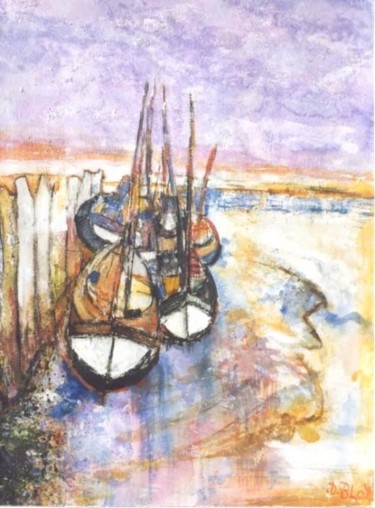 Painting titled "En marée basse" by Kévin Blot, Original Artwork