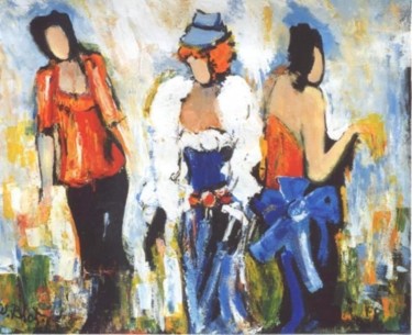 Peinture intitulée "Les élégantes" par Kévin Blot, Œuvre d'art originale, Huile