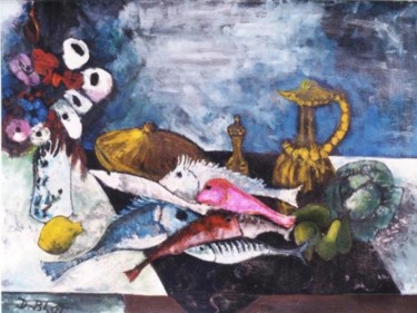 Peinture intitulée "Après la pêche" par Kévin Blot, Œuvre d'art originale