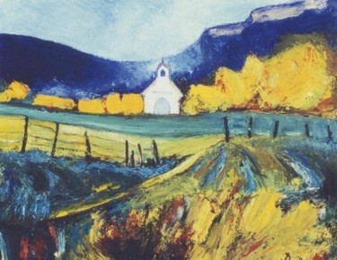 Peinture intitulée "La petite chapelle…" par Kévin Blot, Œuvre d'art originale