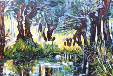 Peinture intitulée "Dans le Marais Poit…" par Kévin Blot, Œuvre d'art originale, Huile
