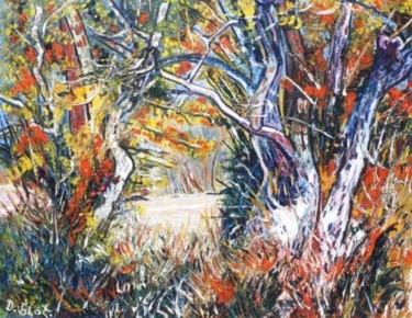Peinture intitulée "Les arbres d'automne" par Kévin Blot, Œuvre d'art originale, Huile