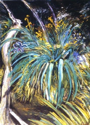 Peinture intitulée "Iris sauvages" par Kévin Blot, Œuvre d'art originale, Huile