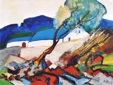 Painting titled "L'arbre seul" by Kévin Blot, Original Artwork