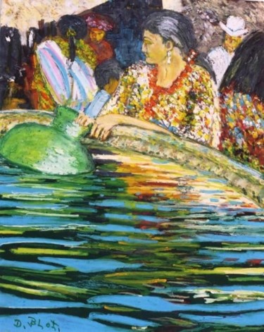 Peinture intitulée "La fontaine (Echich…" par Kévin Blot, Œuvre d'art originale