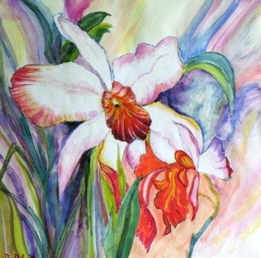 Peinture intitulée "Fleurs blanches" par Kévin Blot, Œuvre d'art originale, Huile