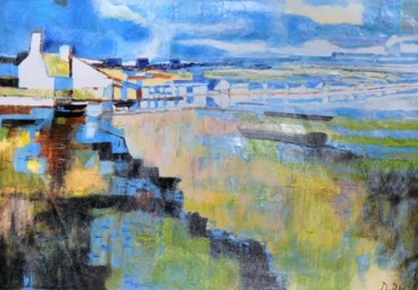 Peinture intitulée "Golfe du Morbihan" par Kévin Blot, Œuvre d'art originale, Huile