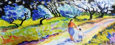 Peinture intitulée "Promenade" par Kévin Blot, Œuvre d'art originale, Huile