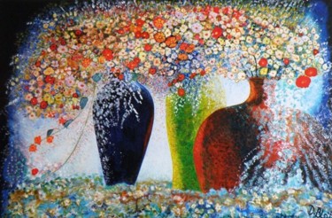 Peinture intitulée "Epanouissement flor…" par Kévin Blot, Œuvre d'art originale, Huile