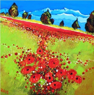 Peinture intitulée "Rouge avril" par Kévin Blot, Œuvre d'art originale, Huile