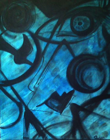 Pintura intitulada "A Menina Azul ( Blu…" por Daniele Andrieta, Obras de arte originais, Acrílico