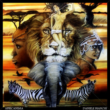Pittura intitolato "africanima-001.jpg" da Daniele Bianchi, Opera d'arte originale