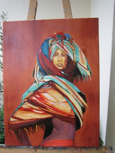 Painting titled "la belle africaine" by Daniele Calendini, Original Artwork