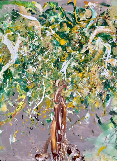 Malerei mit dem Titel "Living Nature" von Daniele Calvani, Original-Kunstwerk, Acryl Auf Keilrahmen aus Holz montiert