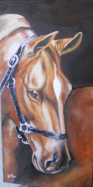 Peinture intitulée "le-cheval.jpg" par Daniele Fabre, Œuvre d'art originale, Huile